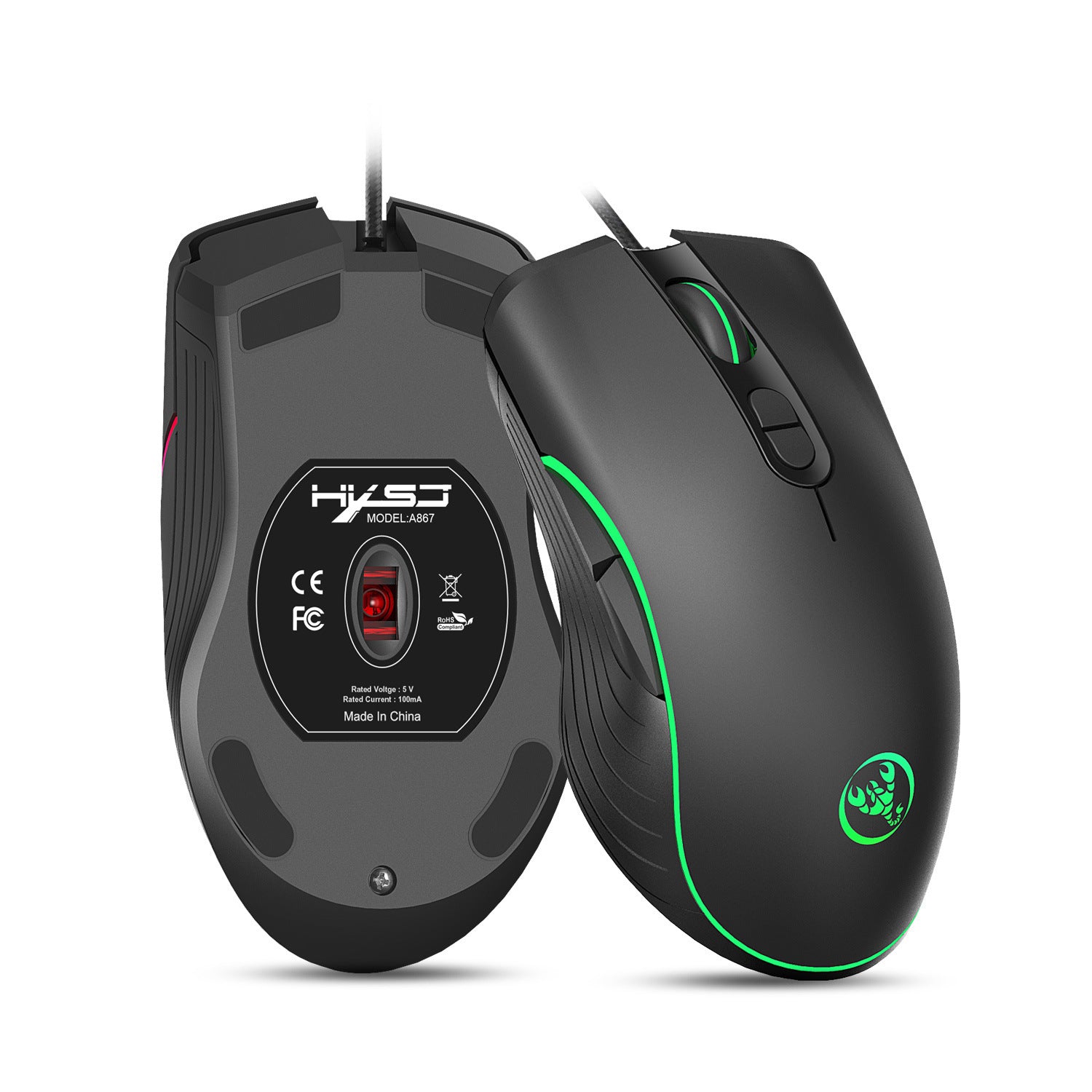 Glowing Wired Computer Gaming Mouse - Trend Finder