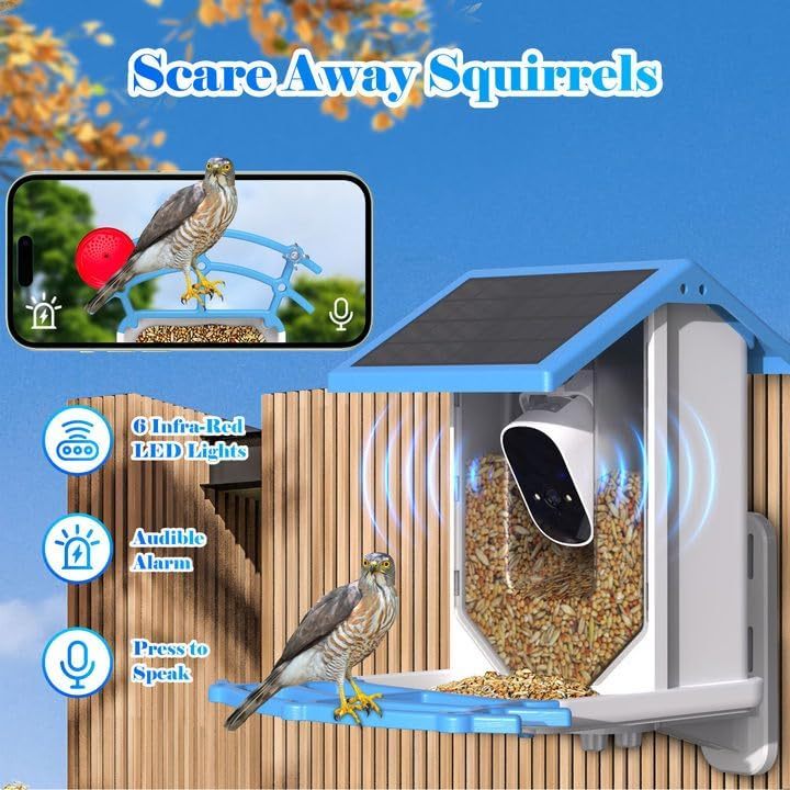 Smart Solar Powered Bird Feeder With Camera - Trend Finder