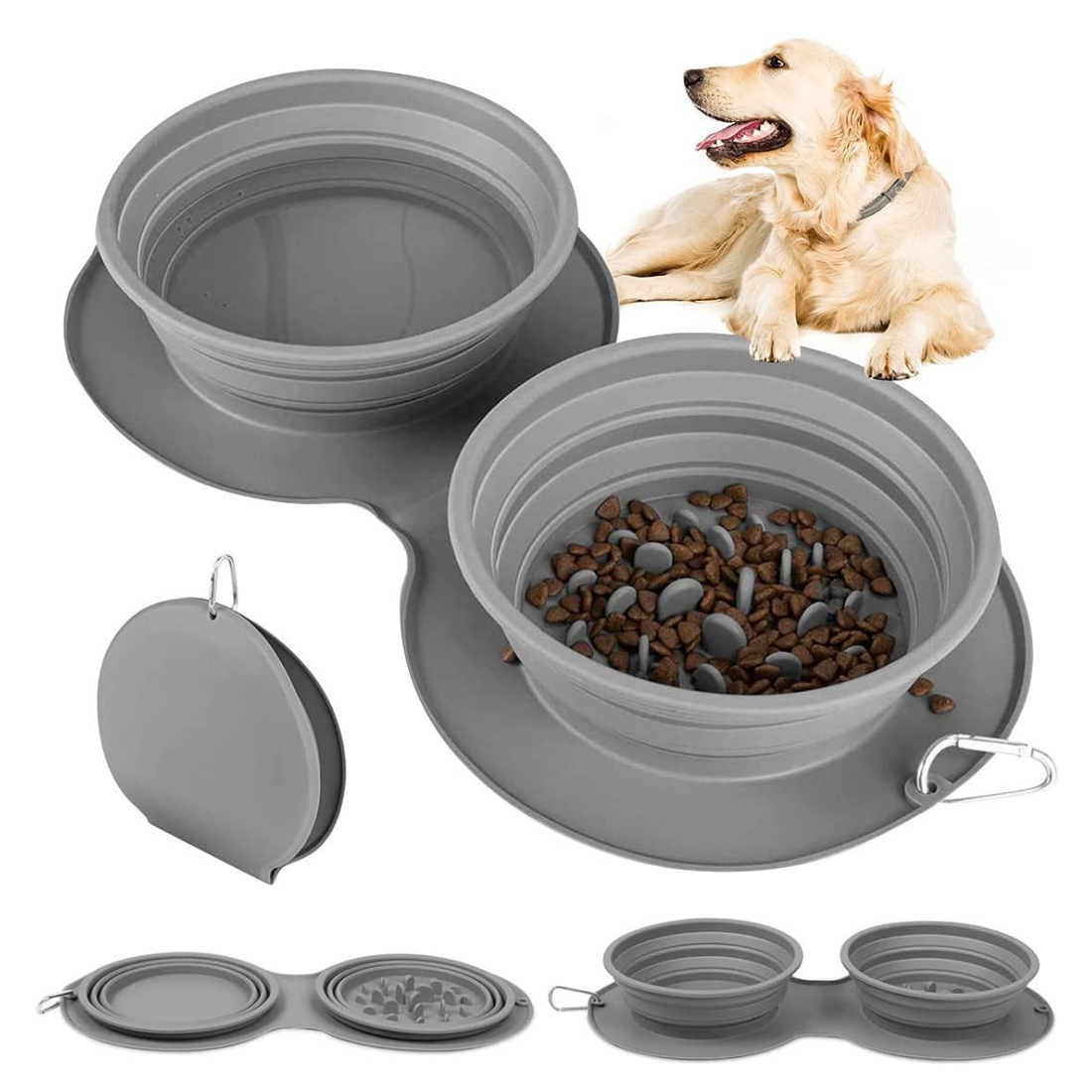 Silicone Foldable Slow Feeding Pet Bowl - Trend Finder