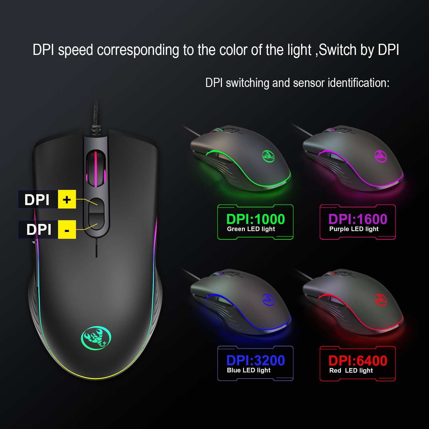 Glowing Wired Computer Gaming Mouse - Trend Finder