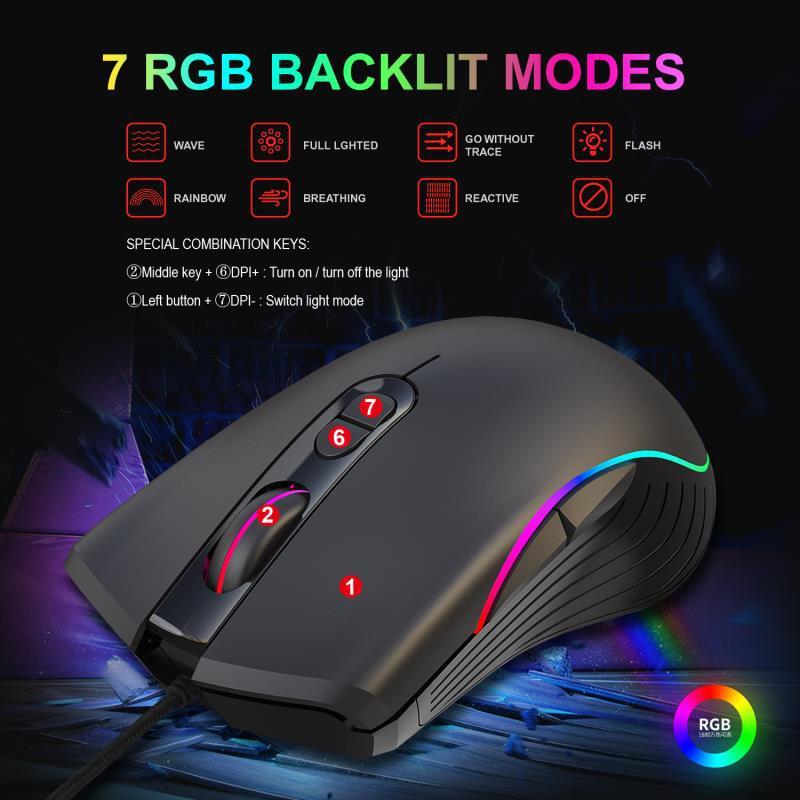Glowing Wired Computer Gaming Mouse - Trend Finder