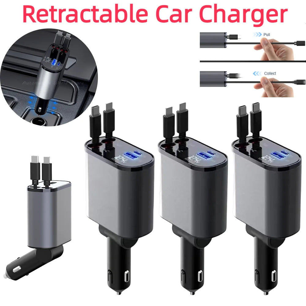 Retractable Cell Phone Car Charger - Trend Finder