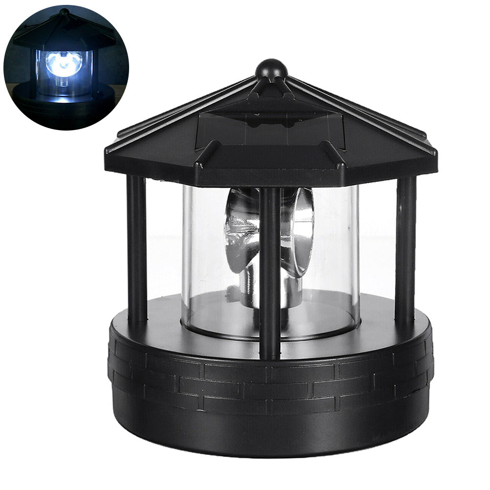 Solar Powered Rotating LED Lighthouse - Trend Finder