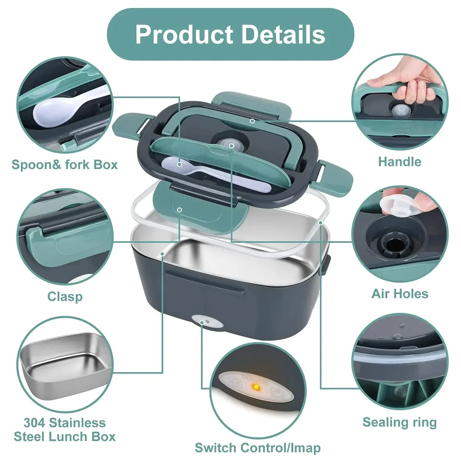 2-In-1 Electric Heating Lunch Box - Trend Finder