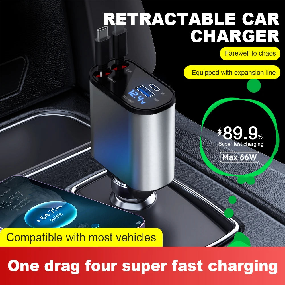 Retractable Cell Phone Car Charger - Trend Finder